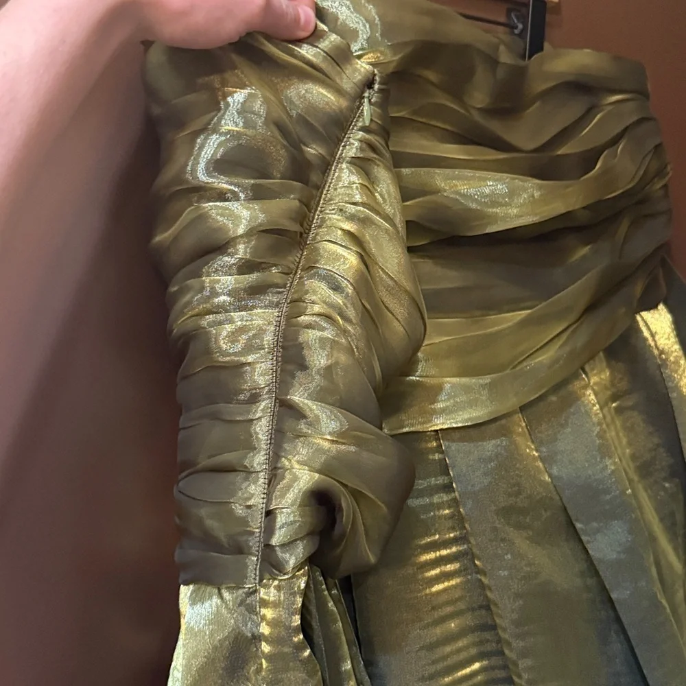 Bhanuni by Jyoti Liquid Metallic Bow Mini Dress